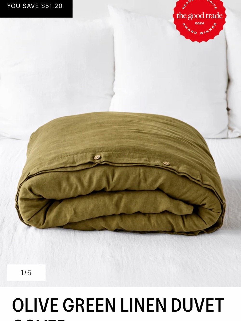 Magic Linen Olive Green Duvet King